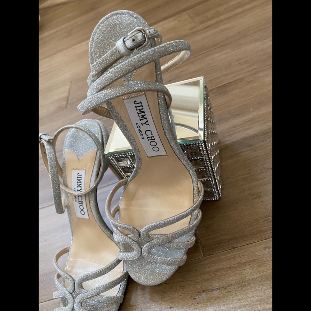 Silver Jimmy Choo Sandal Heels